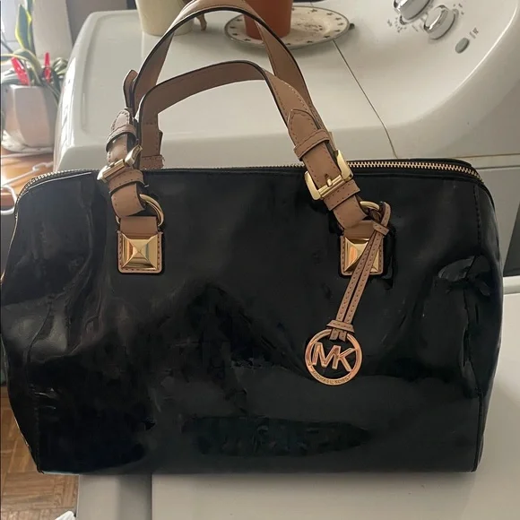 Michael Kors Black and Brown Satchel - Picture 1 of 12